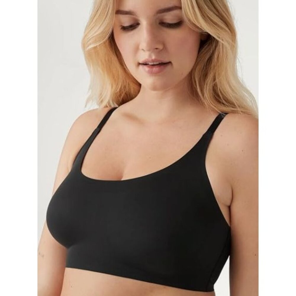 True & Co True Body‎ Boost Bra Womens S Black Scoop Neck Adjustable Strap Padded